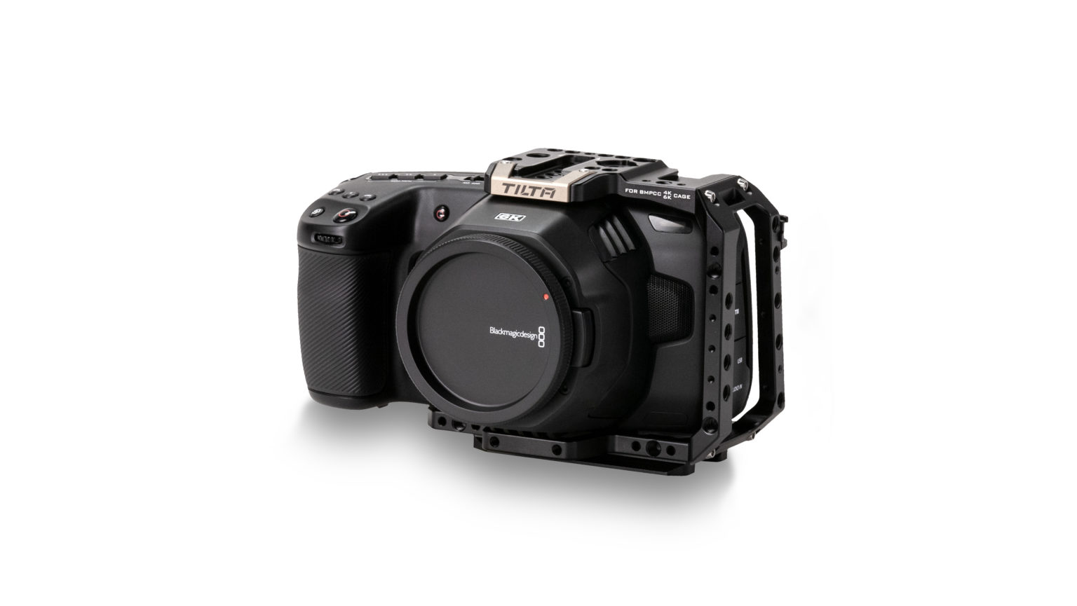 Half Camera Cage for BMPCC 4K6K - Black - (TA-T01-HCC-B)_34front_Legacy-2