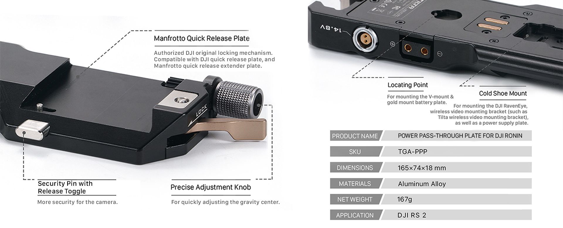 Battery Plate to RS 2 Power Pass-through Plate Kit