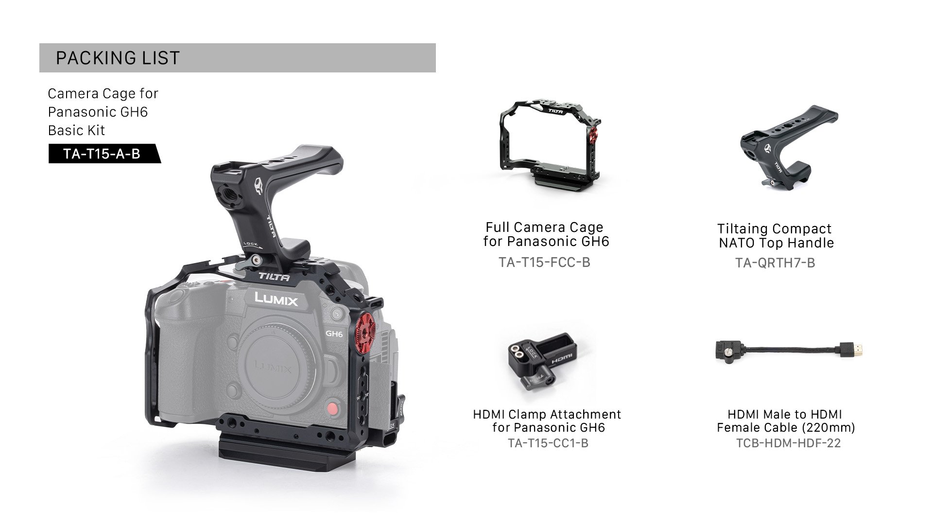 Camera Cage for Panasonic GH6 Basic Kit - Black