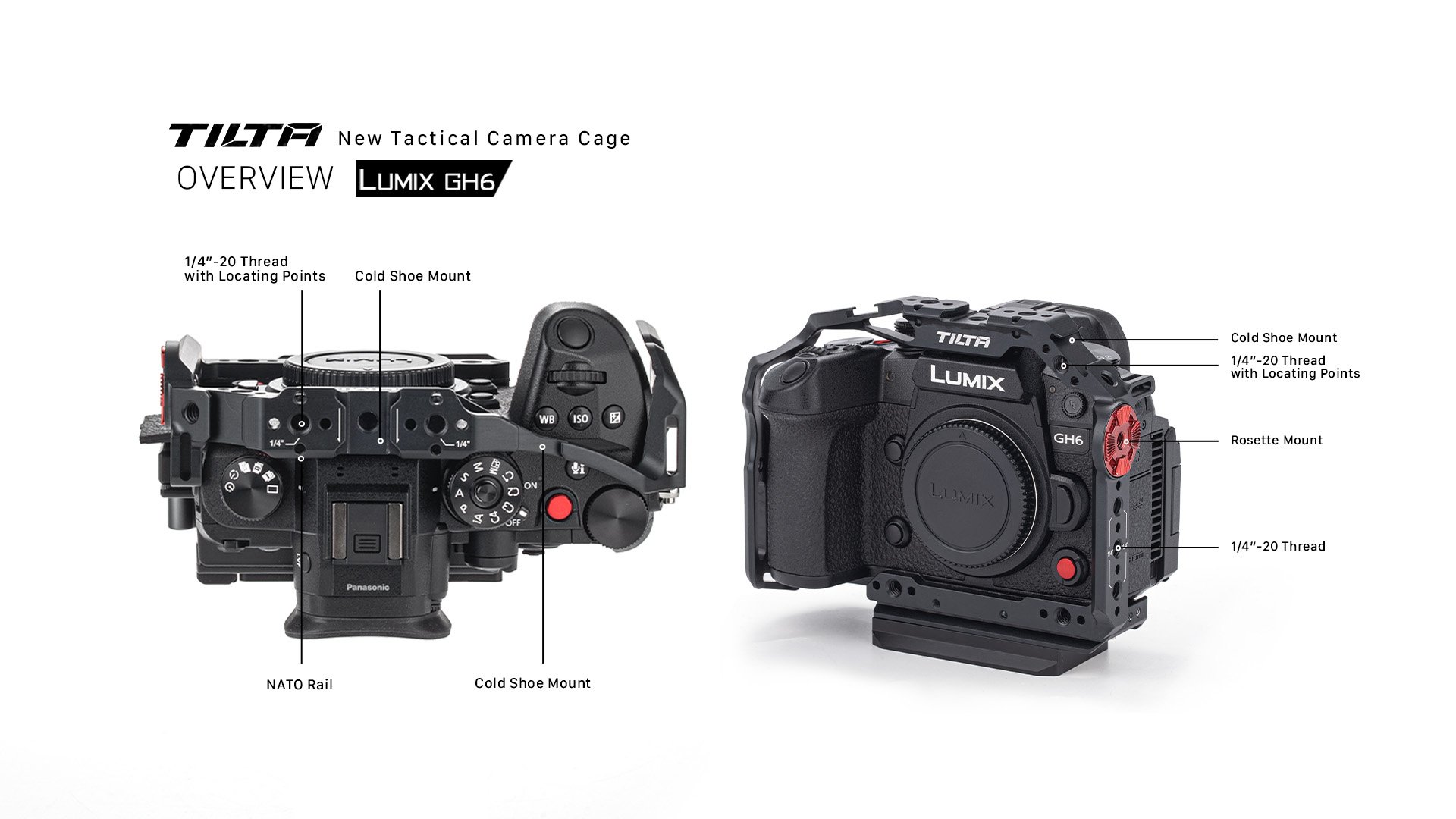 Camera Cage for Panasonic GH6 Pro Kit - Black