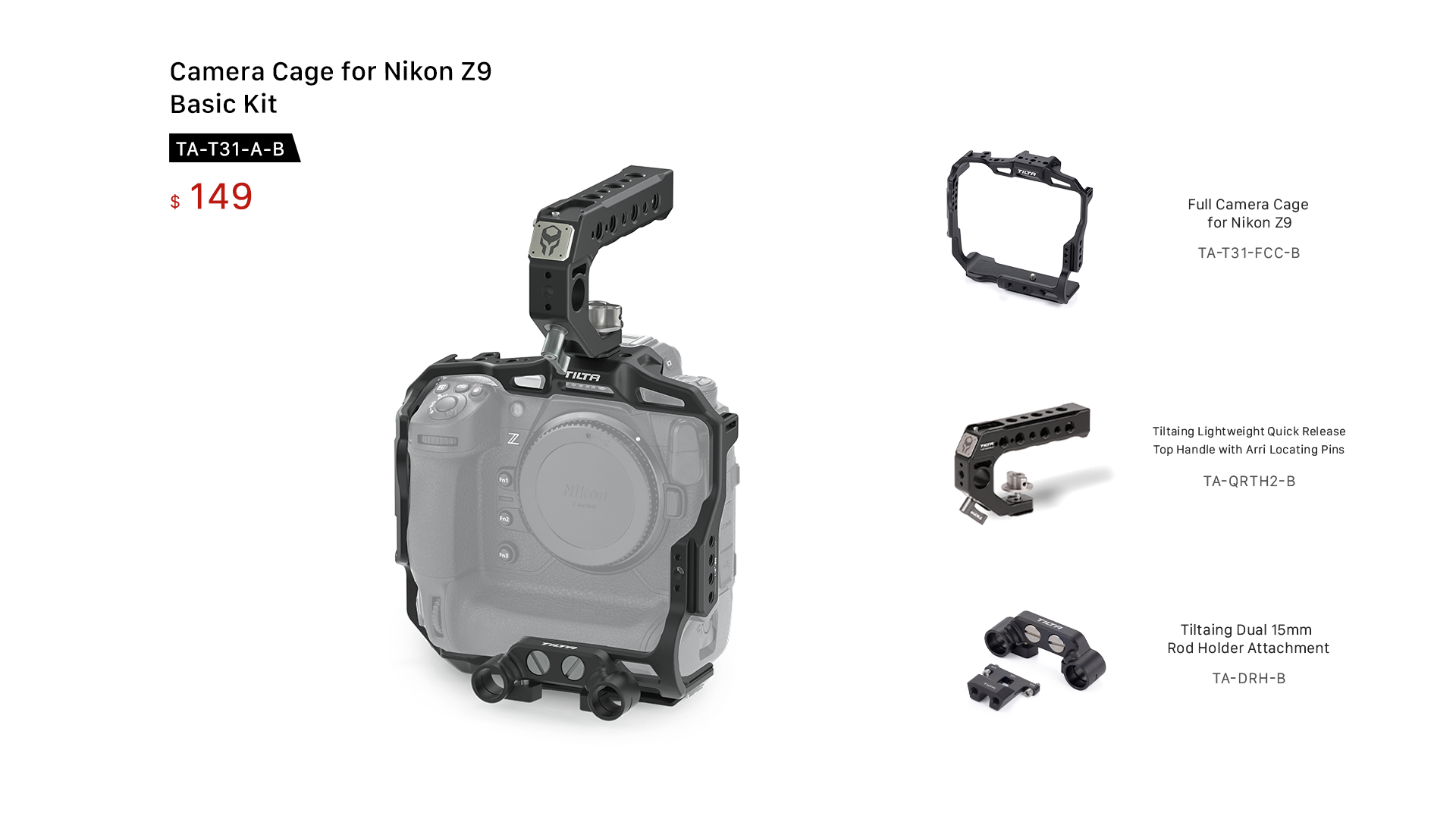 Camera Cage for Nikon Z9 Basic Kit - Black
