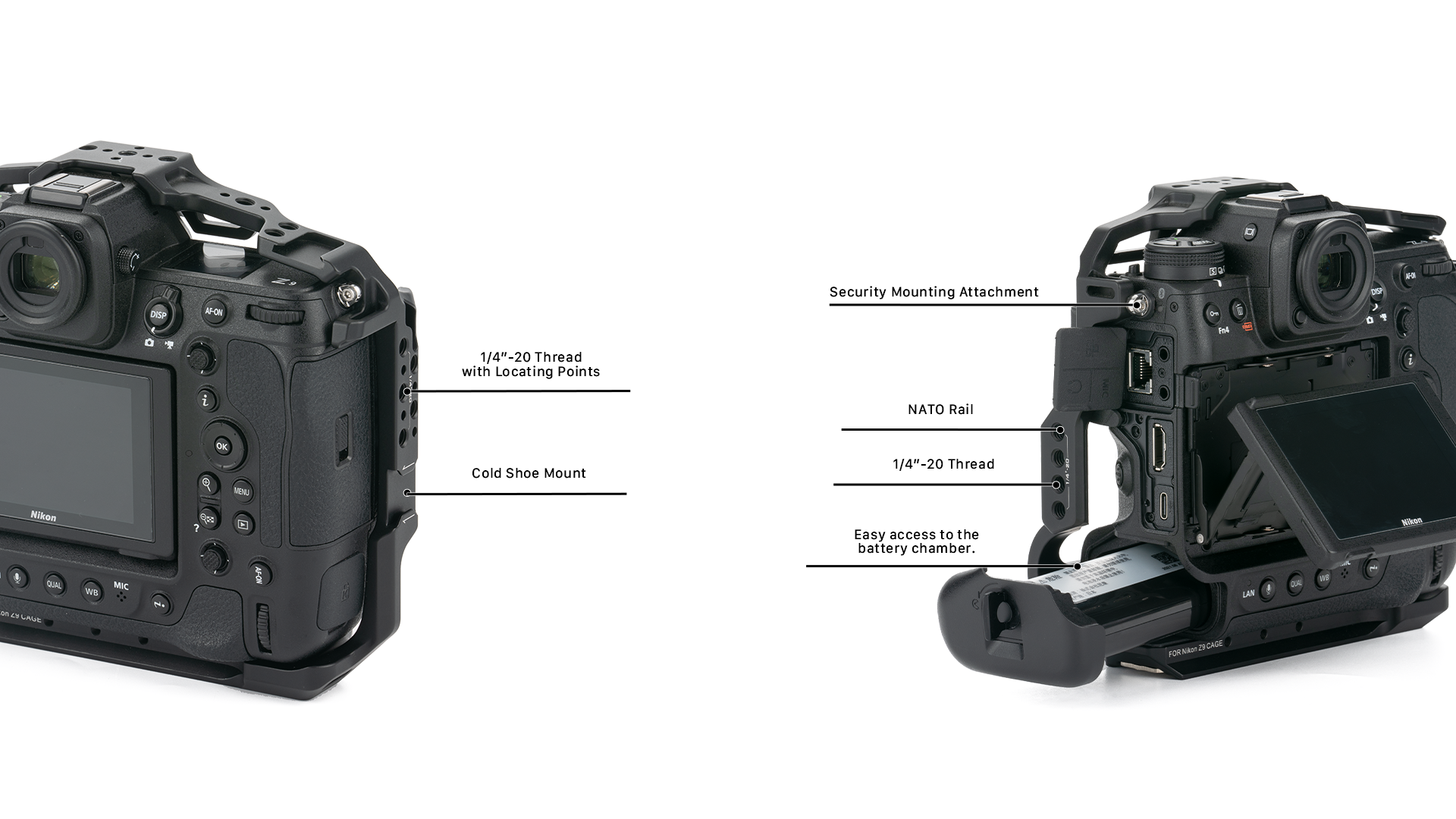 Camera Cage for Nikon Z9 Basic Kit - Black
