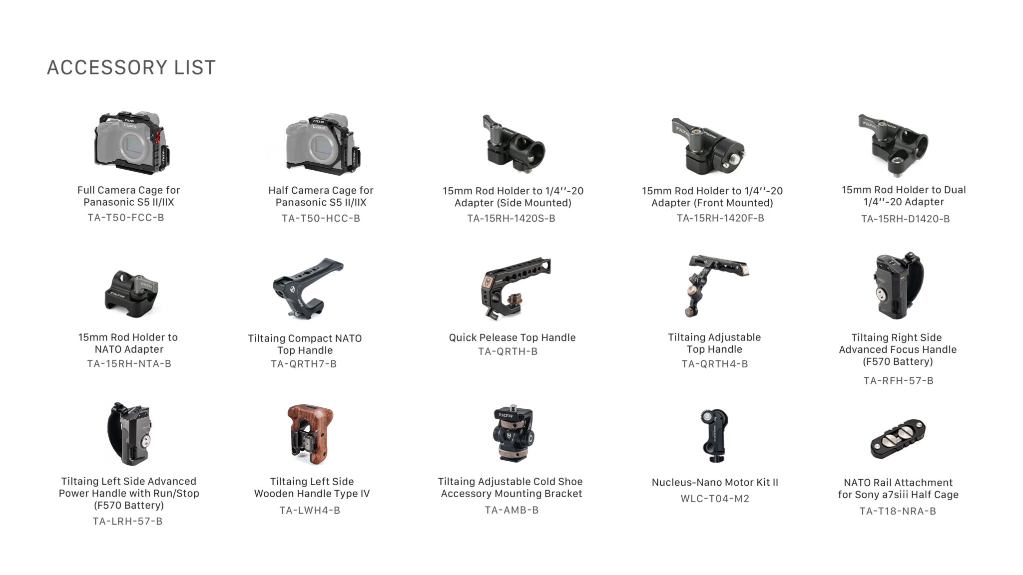 Camera Cage for Panasonic S5 II/IIX/G9 II Basic Kit Tilta