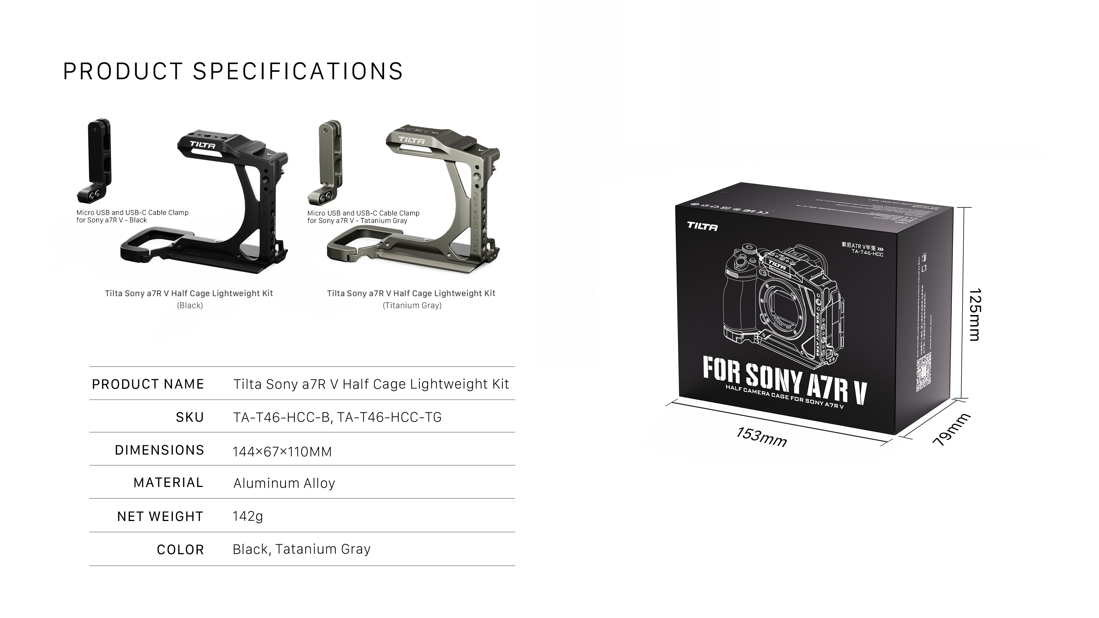 Half Camera Cage for Sony a7R V