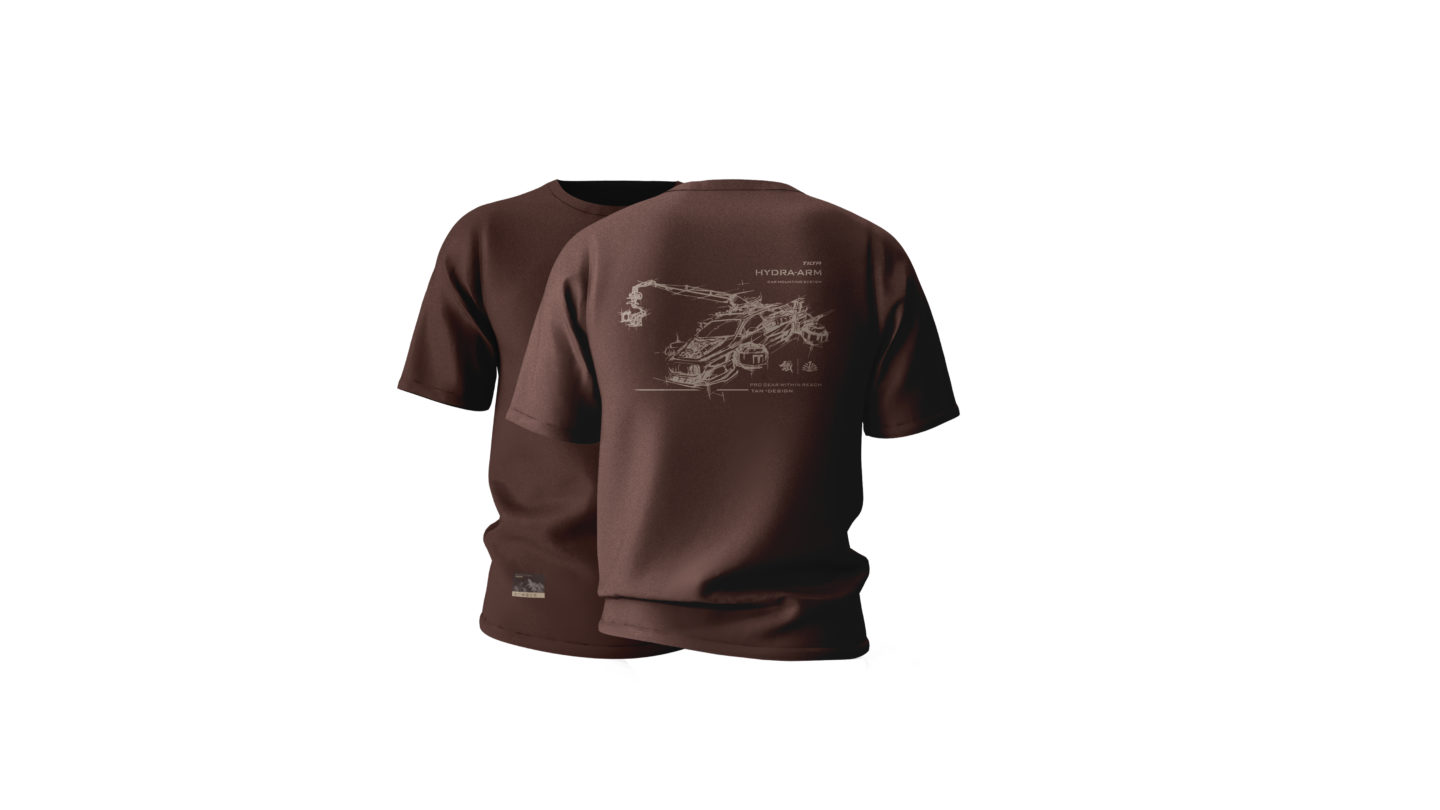 Hydra Arm Futuristic Sketch T-Shirt - Light Brown