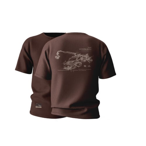 Hydra Arm Futuristic Sketch T-Shirt - Light Brown