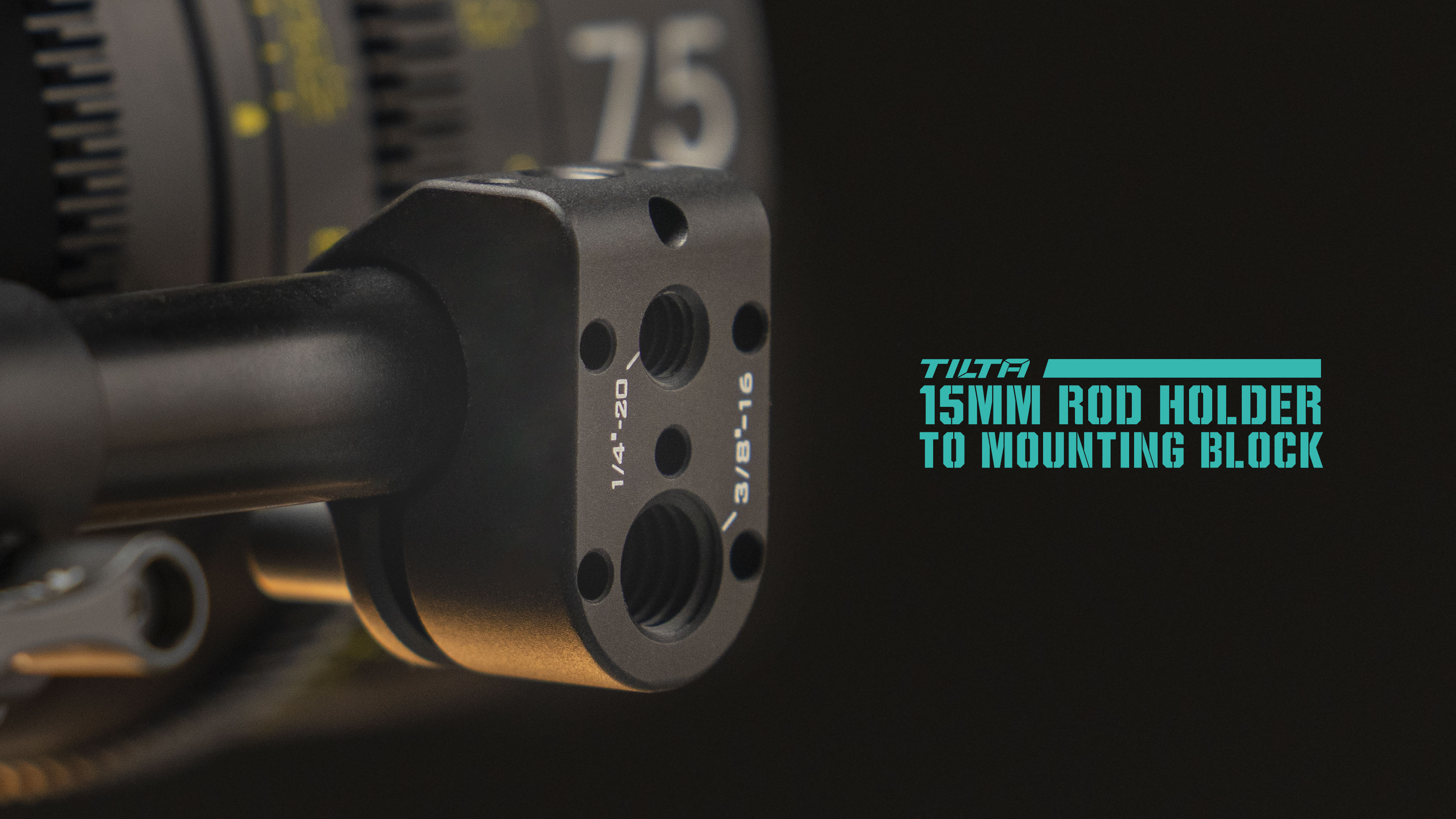 15mm Rod Holder to Mounting Block - Black