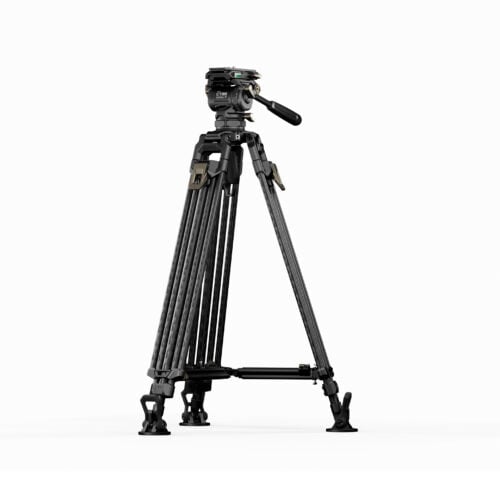 Tilta 75mm Cine Fluid Head with 2-Stage One Touch Carbon Fiber Tripod Legs (8KG) - Space Gray (Open Box)