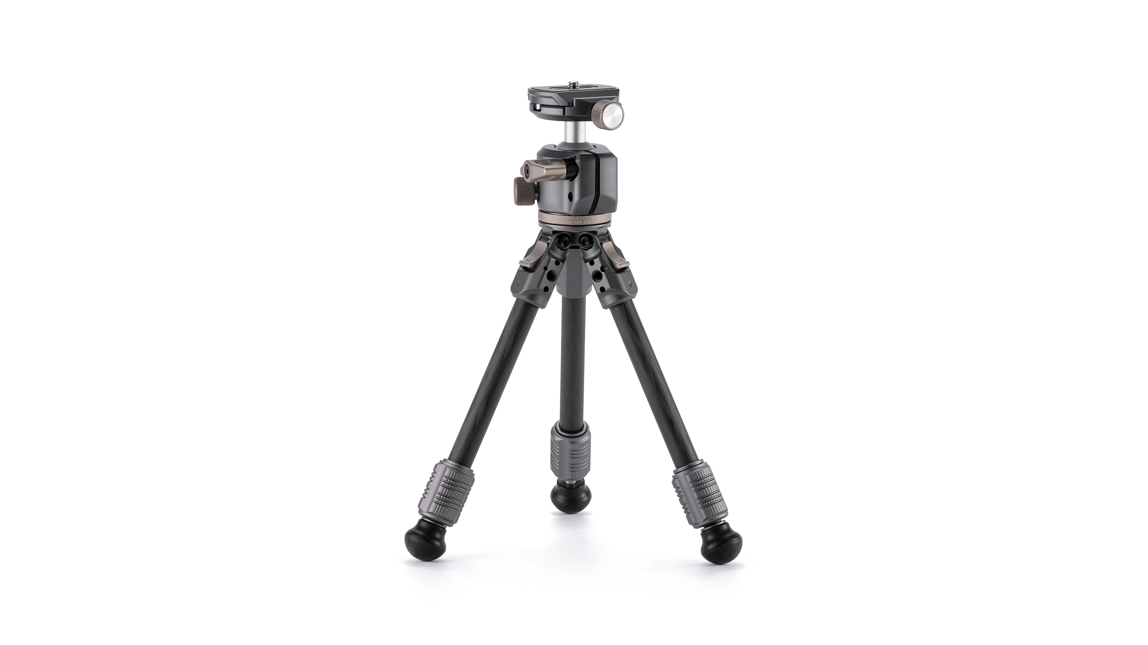 Tilta Camera Tripod With Tabletop Ball Head, Travel Tripod With 1-Stage Carbon Fibre Tripod Legs (3KG) Extendable Edition - Snow White TT-BT03E-FB- SW