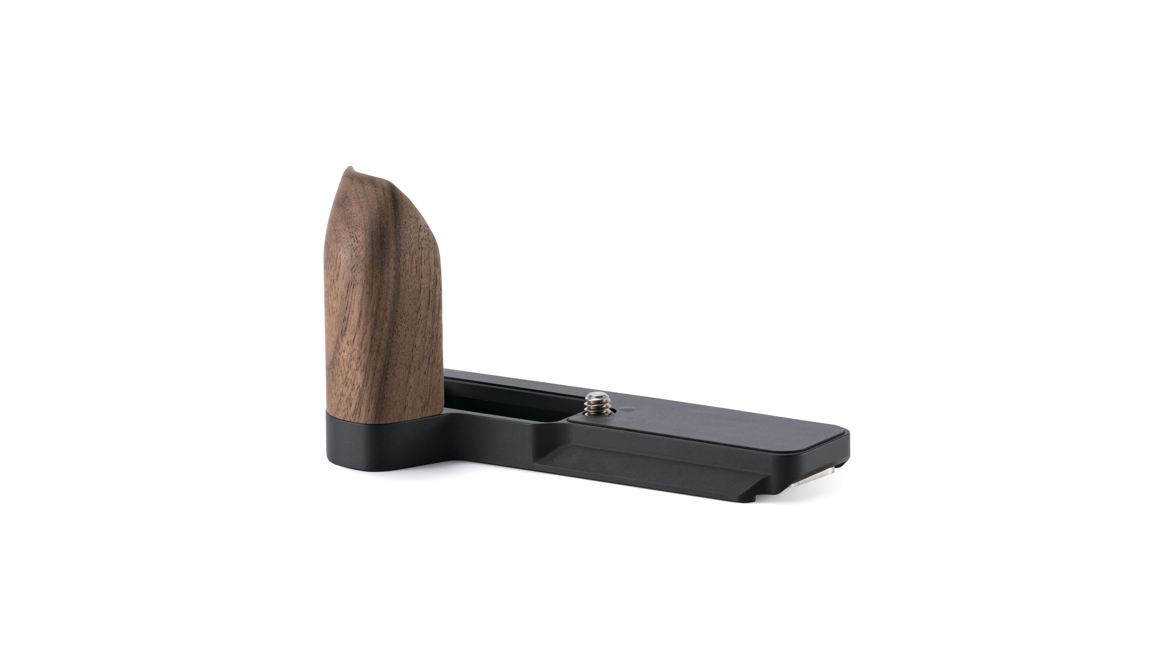 Mounting Baseplate with Wooden Grip for Canon PowerShot V1 - Black