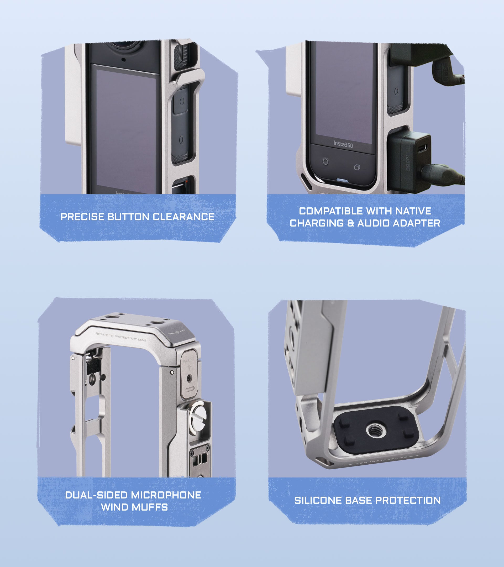 Tilta Horizontale Montageplatte Für Insta360 X5 - Stabiler Käfig-Zubehör In Titangrau