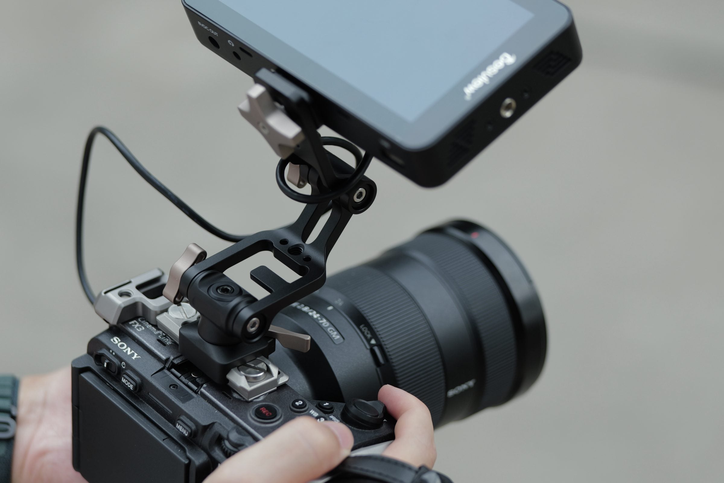 tilta extended pro monitor mount on camera cage