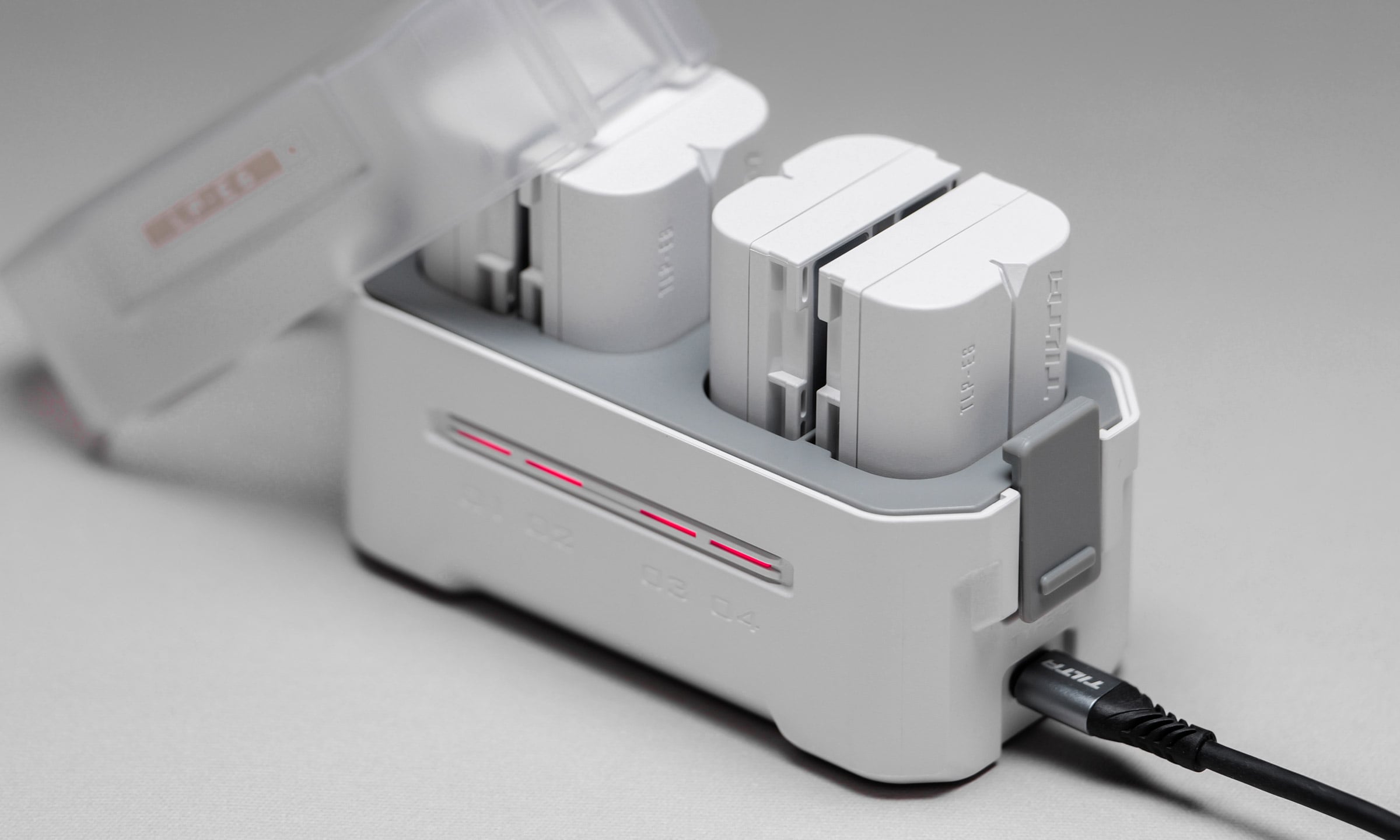 portable charging station with 4 batteries