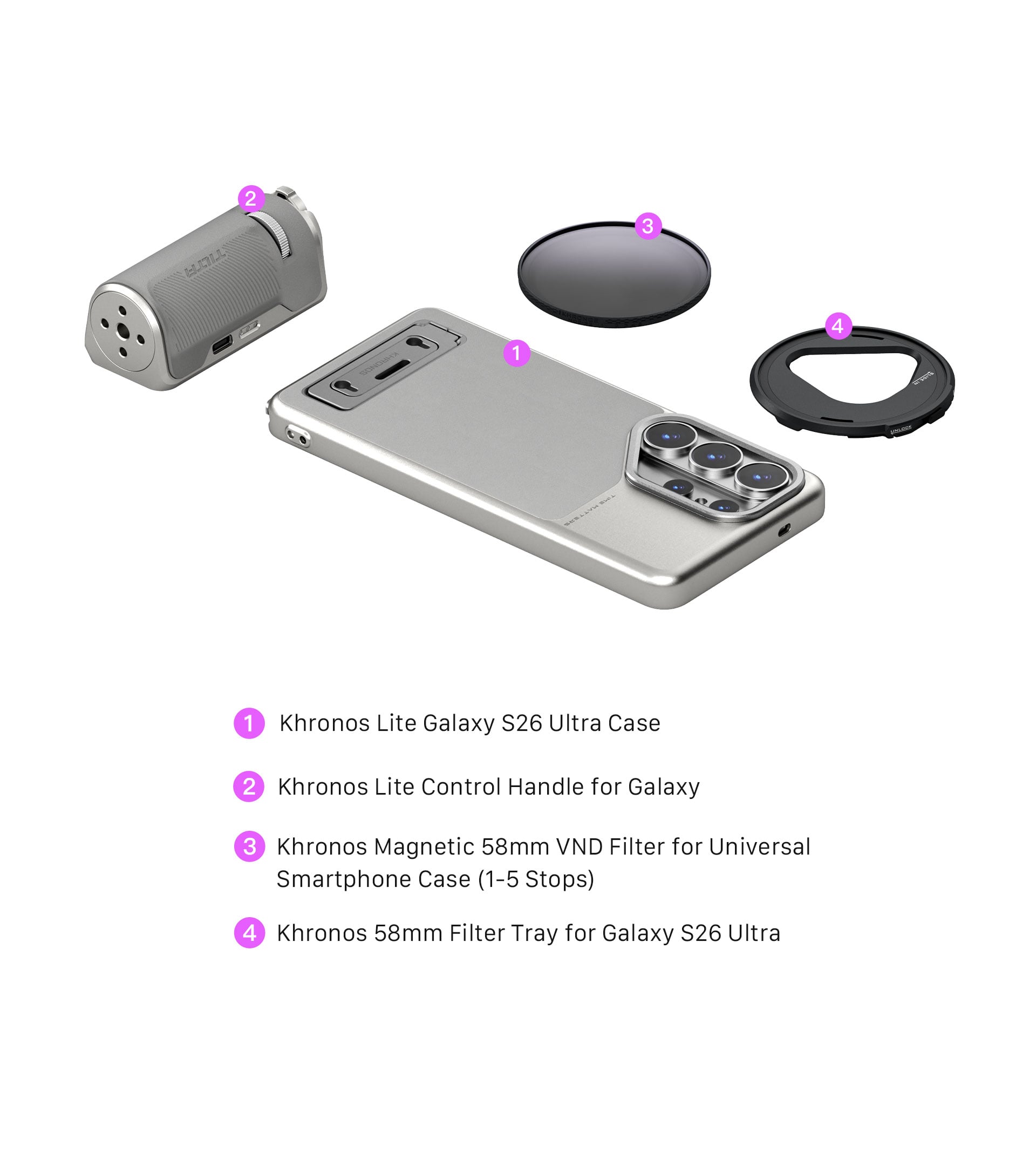 Khronos Lite Galaxy S26 Ultra Creator Kit - Silver | Tilta