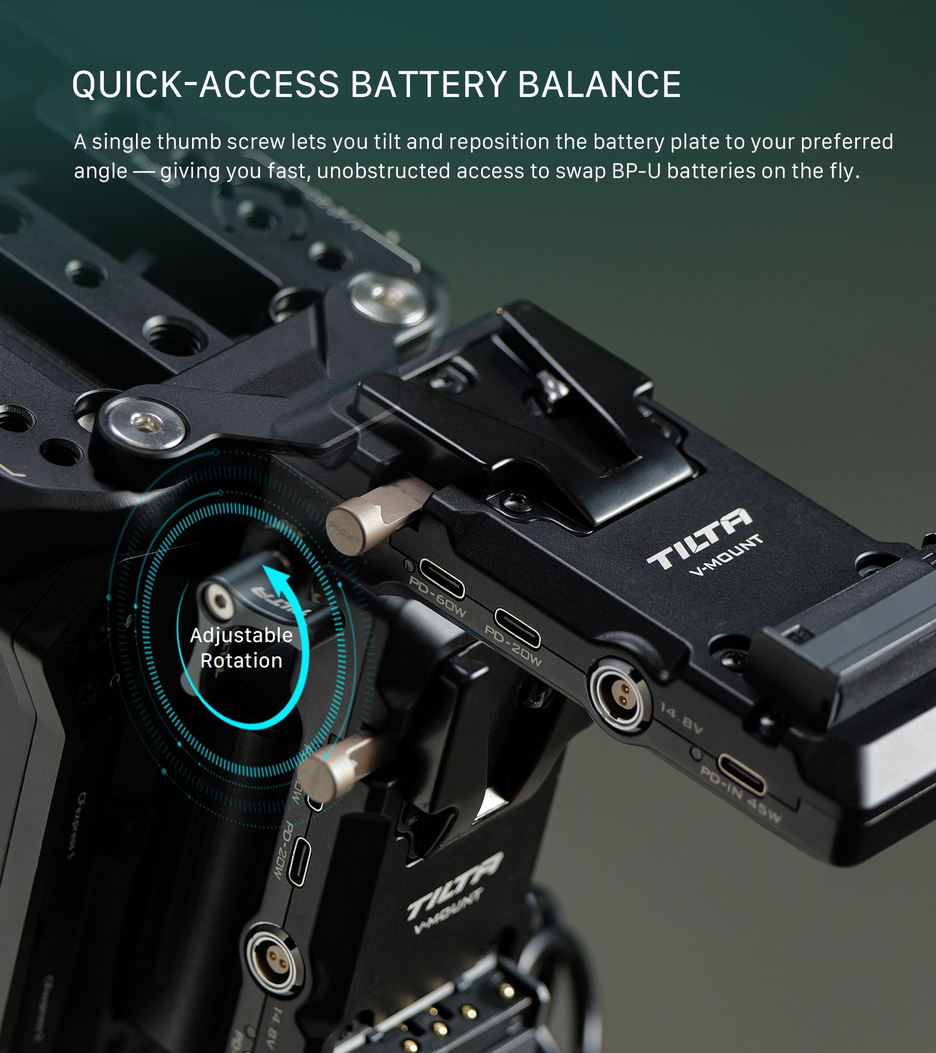 Foldable Battery Plate for Blackmagic PYXIS 6K/12K | Tilta