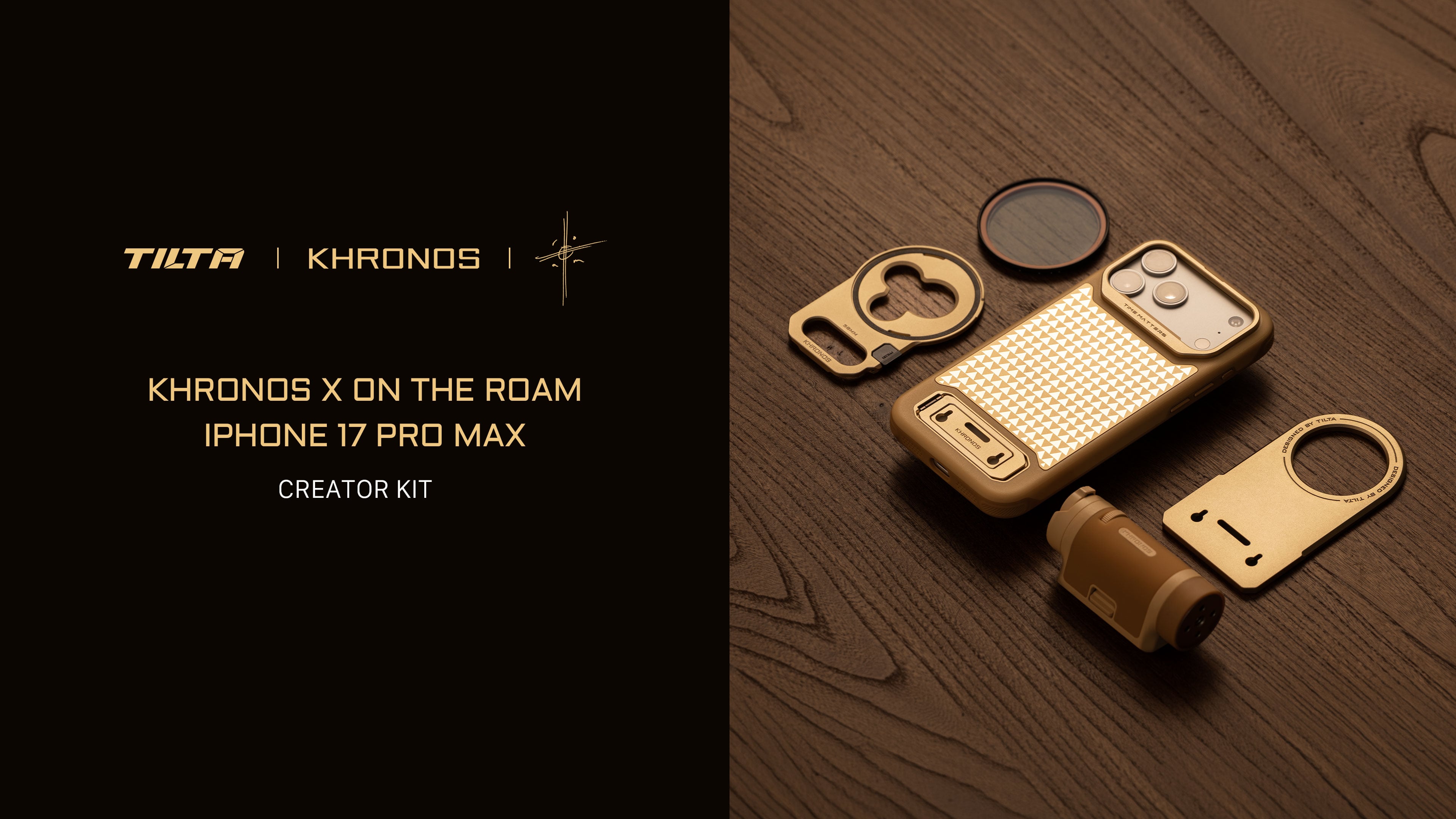 Khronos Lite x On the Roam iPhone 17 Pro Max Creator Kit - Gold