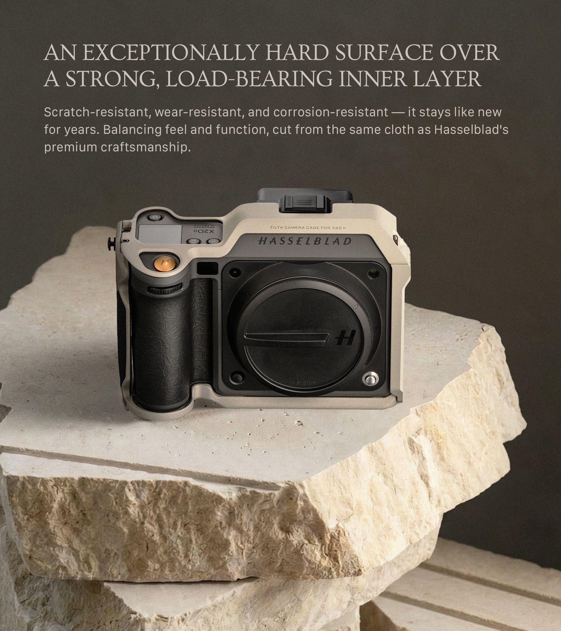 Vintage Camera Cage for Hasselblad X2D II 100C Base Kit - Stone